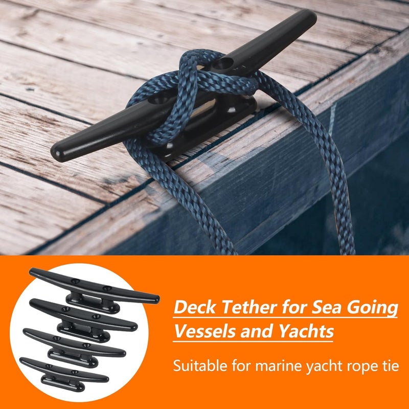DEDU Nylon Boat Cleat, Dock Cleat 4 Inch 5 Inch 6 Inch 8 Inch Black, Boat Dock Cleats with Bolts Ideal for Marine, Deck, Nautical Decor (4 Pack & 6 Pack) - Image 4